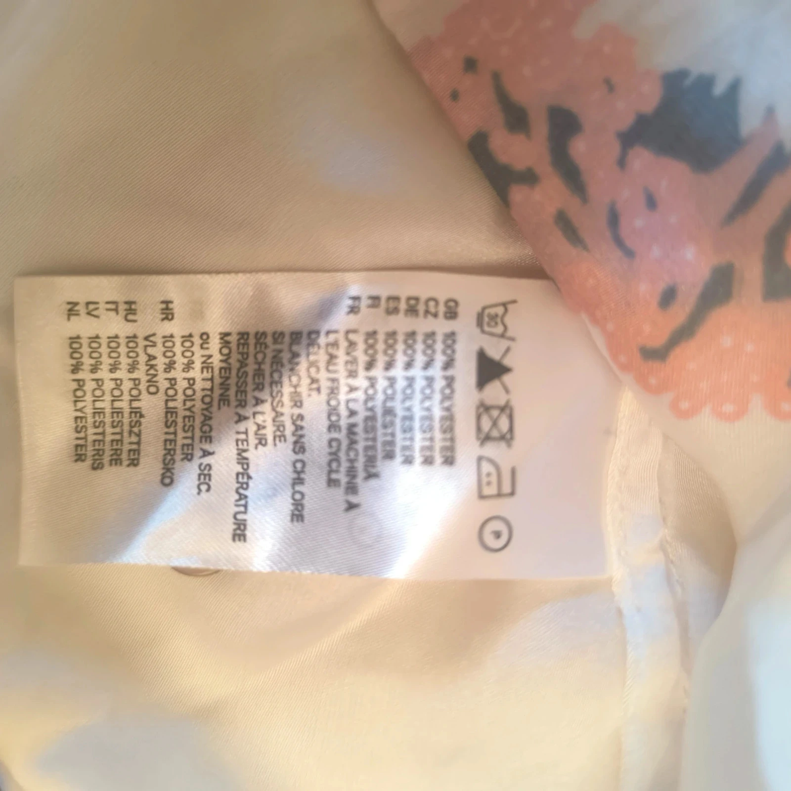 Blusa H&M blanca con flores mangas 3/4 – Talla 34 (XS) – photo 4